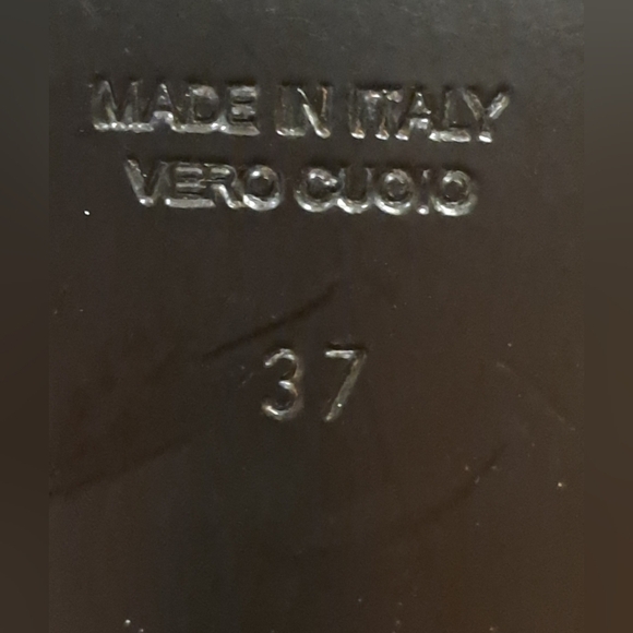 Vintage Valea Firenze Black Sheep Skin Sling Embellished Heel Pump Shoe SZ 6.5 - Picture 9 of 9